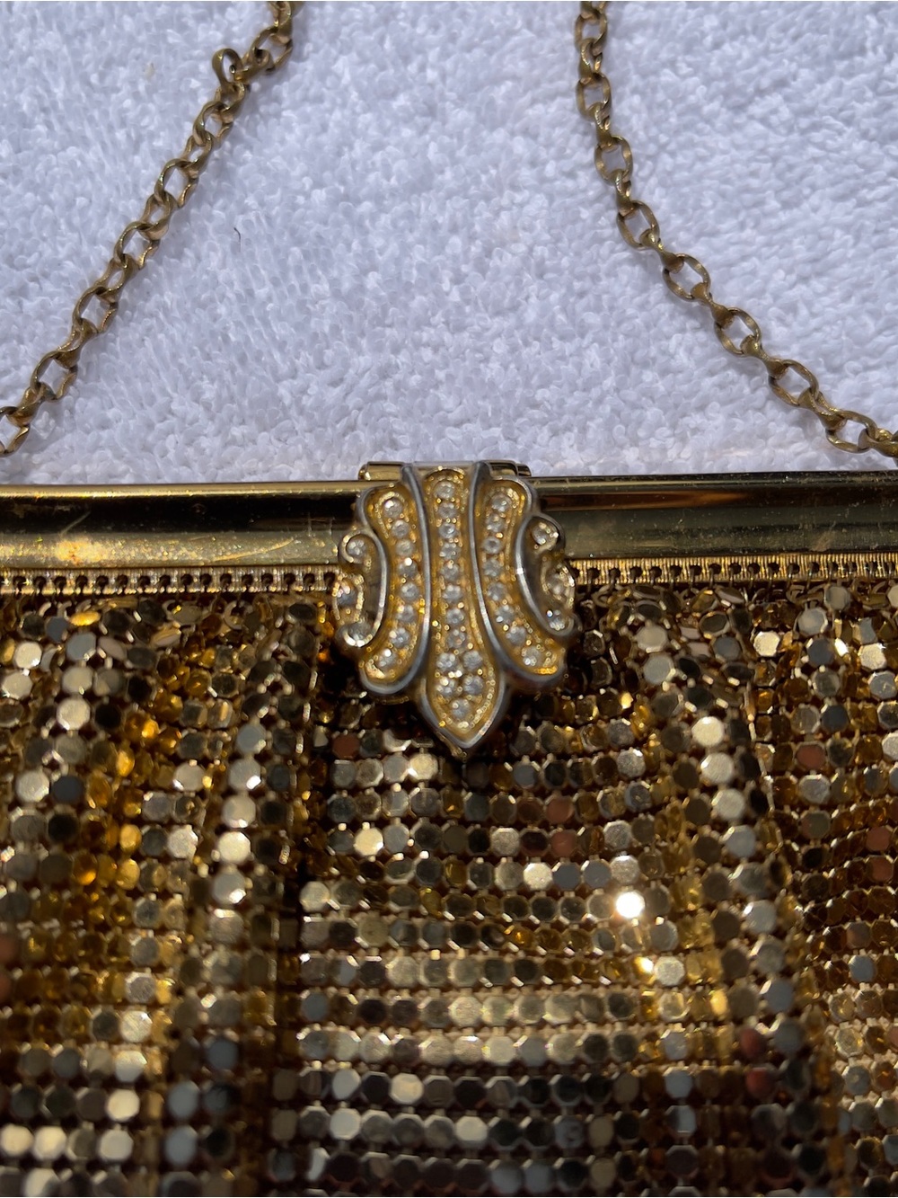 Whiting & Davis Vintage Set Gold Metal Mesh Evening Bag Matching Coin Purse - Picture 4 of 16